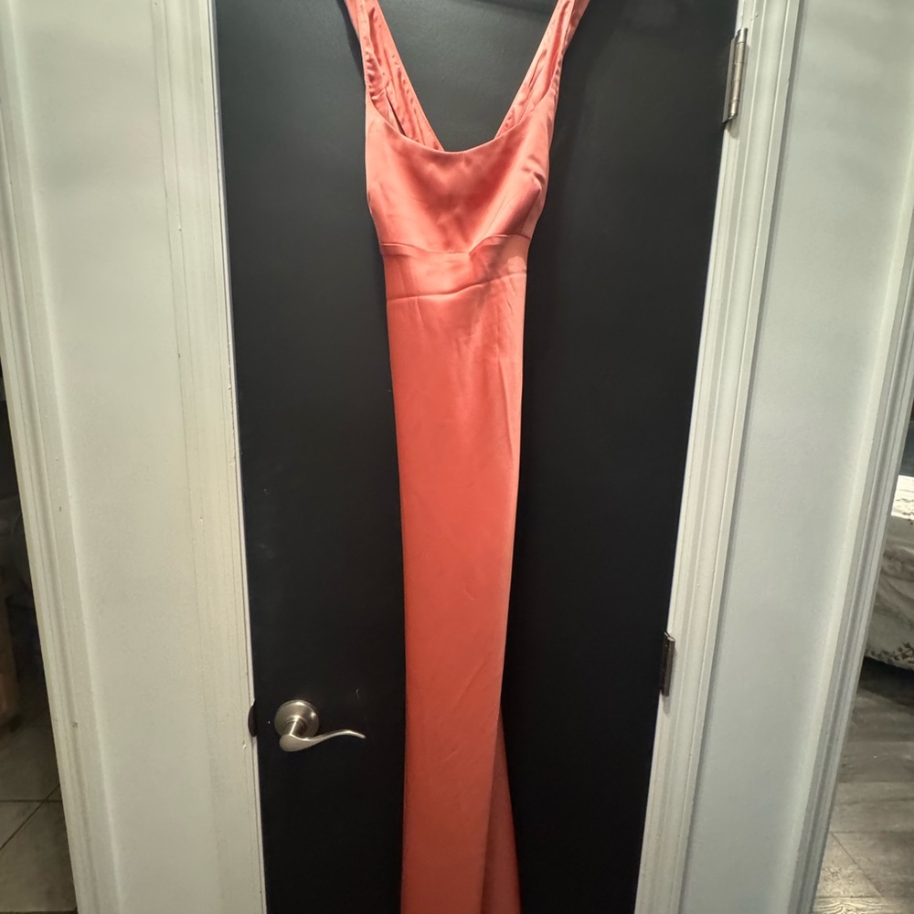 Hello Molly Pink Slip Dress Sleeveless Cowl Neck